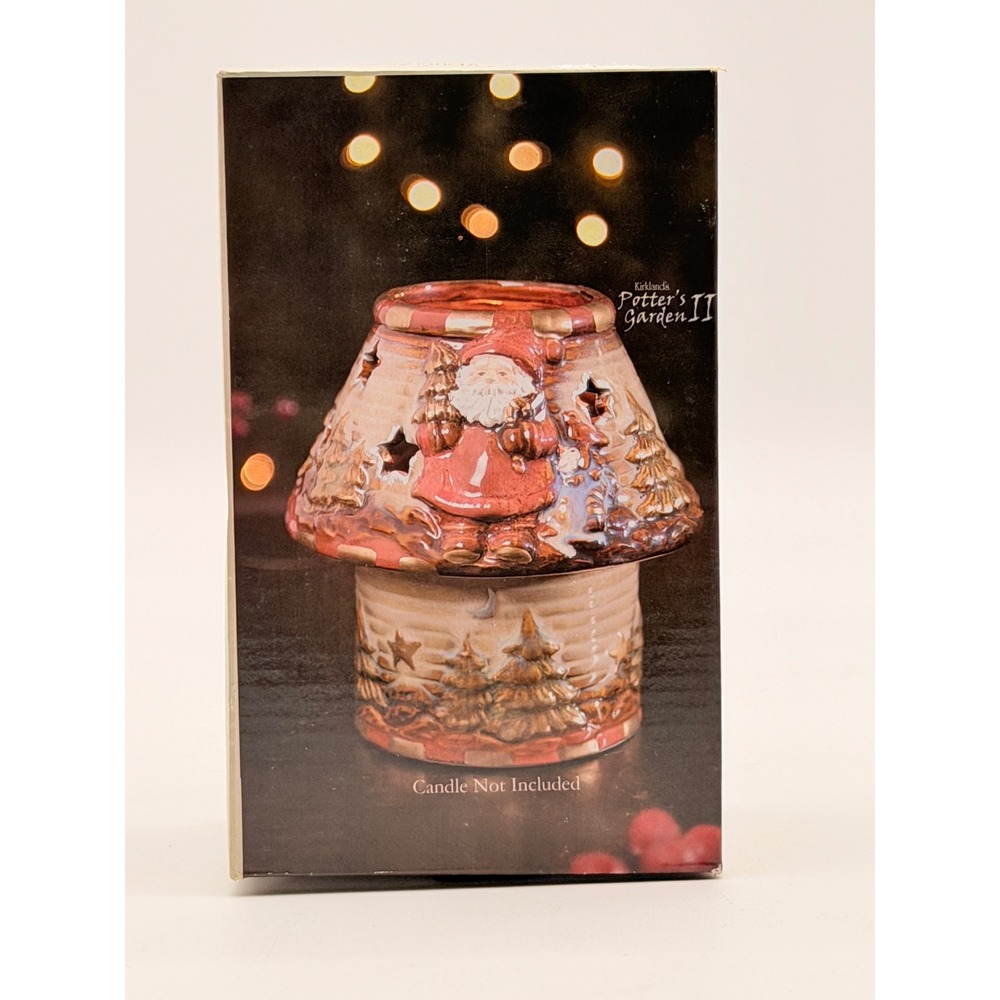 Kirkland's Potter's Garden II Santa Christmas Mushroom Ceramic Candle Holder